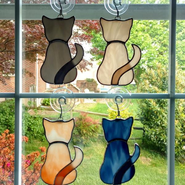 Stained Glass Cat Suncatcher