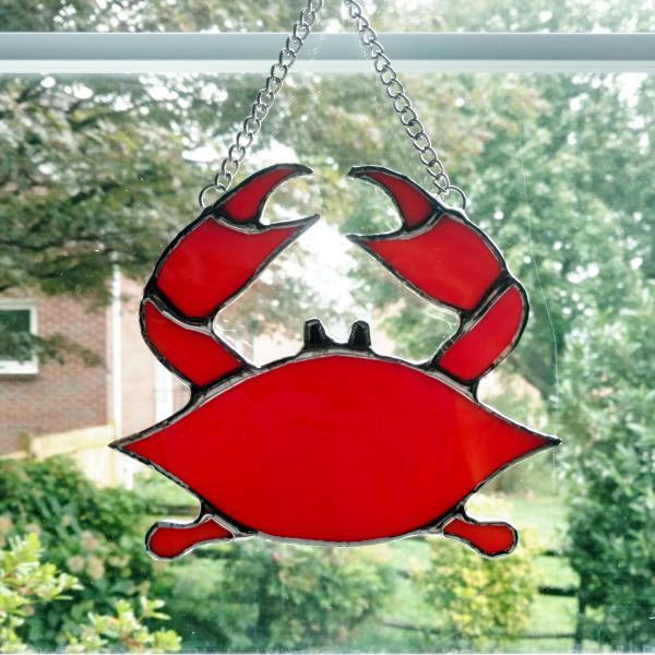 Stained Glass Crab Suncatcher