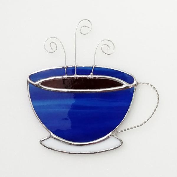 Coffee Cup / Tea Cup Stained Glass Suncatcher, Custom Colors Available