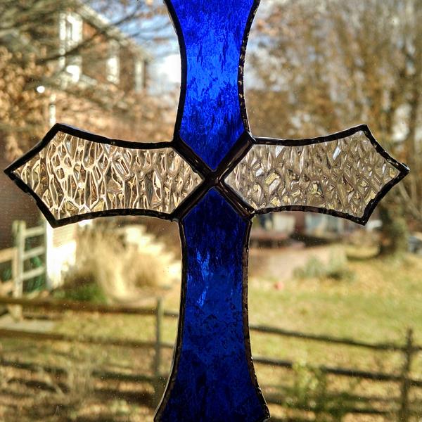 Stained Glass Cross Suncatcher