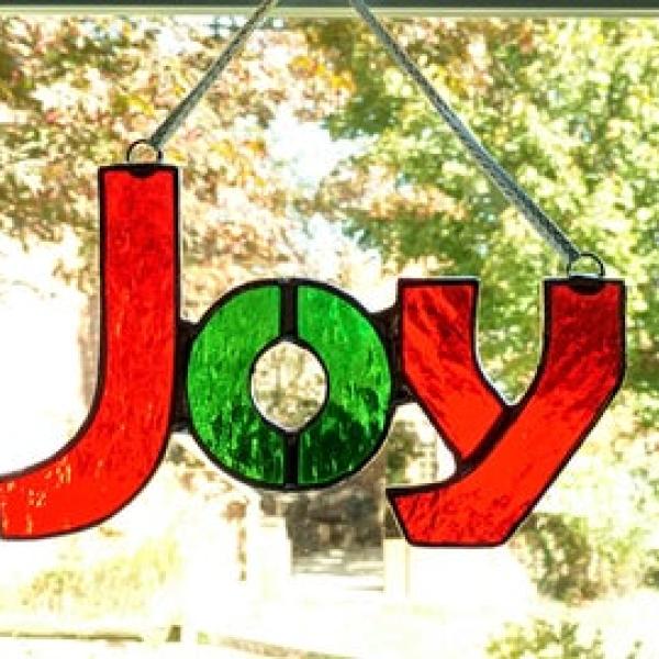 Joy Stained Glass Suncatcher