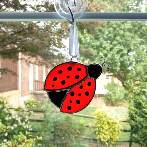 Ladybug Stained Glass Suncatcher