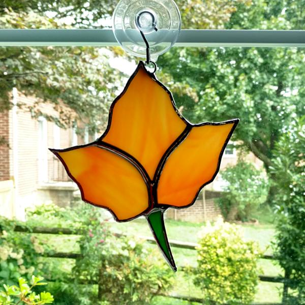 Fall Leaf Stained Glass Suncatcher