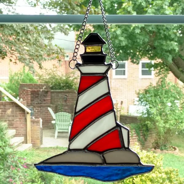 Lighthouse Stained Glass Suncatcher