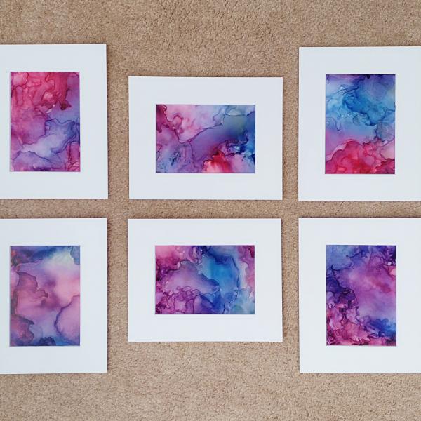 Alcohol Ink Painting Grouping, Set of 6