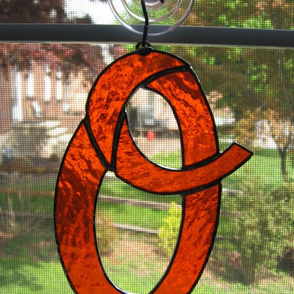 Baltimore Orioles "O" Stained Glass Suncatcher
