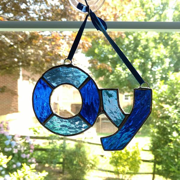 Oy Stained Glass Suncatcher, Custom Colors Available