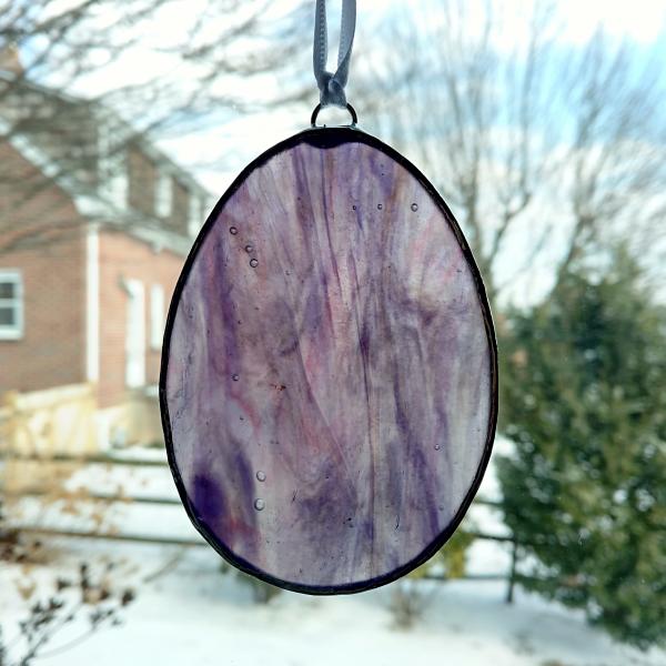 Stained Glass Easter Egg Suncatcher, Purple Swirl