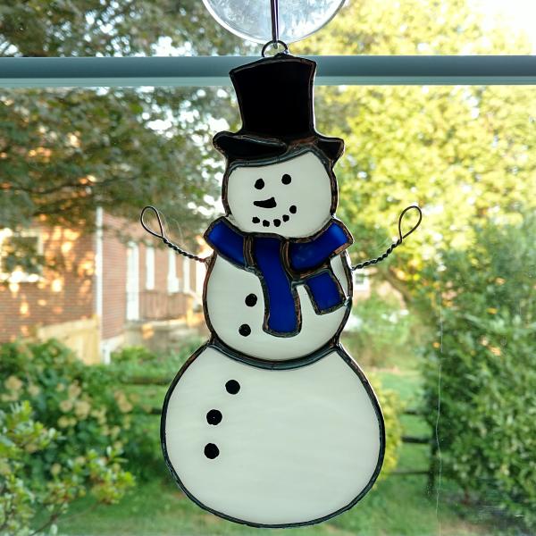 Snowman Stained Glass Suncatcher