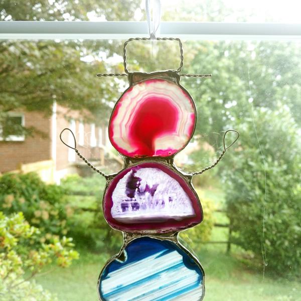 Agate Geode Snowman Suncatcher