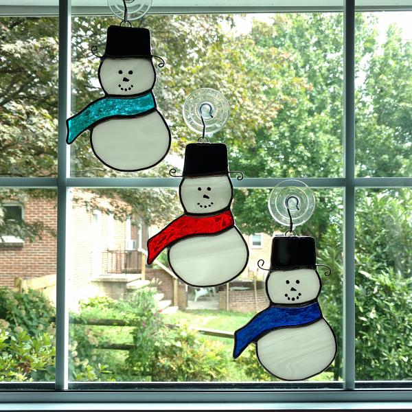 Snowman Stained Glass Suncatcher