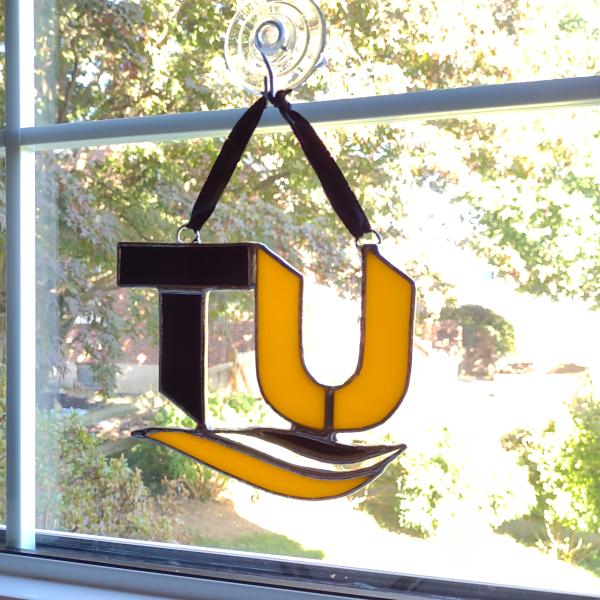 Towson University Stained Glass Suncatcher, TU Logo