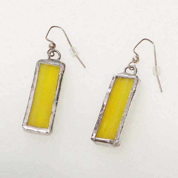 Yellow Opalescent Stained Glass Earrings