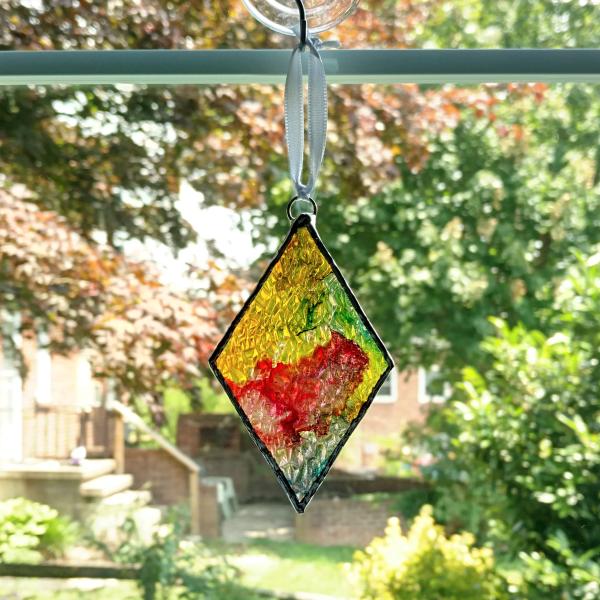 Alcohol Ink Diamond Suncatcher, Rainbow Colors