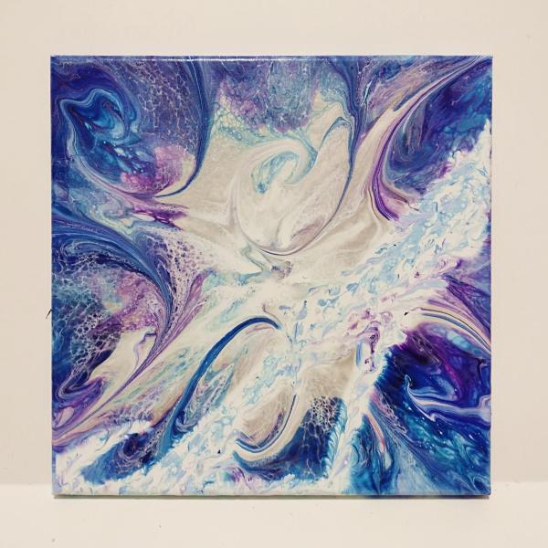 Blue and Purple Swirl I Abstract Acrylic Painting, 12" x 12"