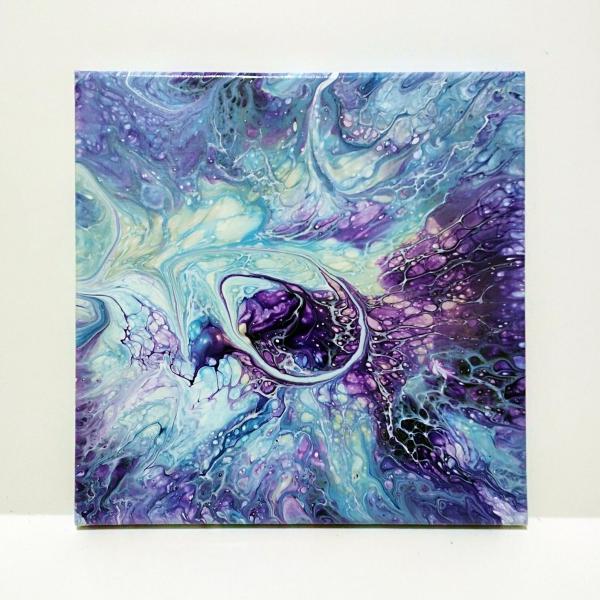 Blue and Purple Swirl II Abstract Acrylic Painting, 12" x 12"