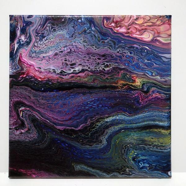 Rainbow Lava Abstract Acrylic Painting, 12" x 12"
