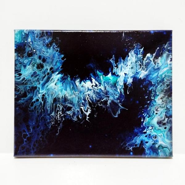 Moody Blues Abstract Original Acrylic Painting, 8" x 10"