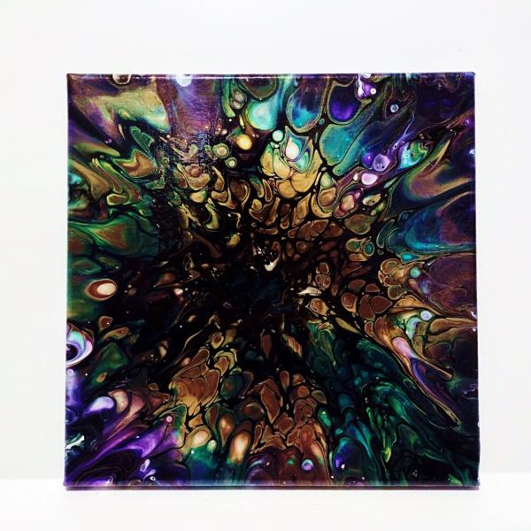 Rainbow Bubbles I Abstract Acrylic Painting, 12" x 12"