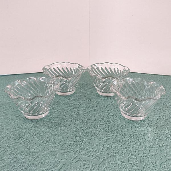 Anchor Hocking Waverly Dessert Sherbet Bowls, Set of Four