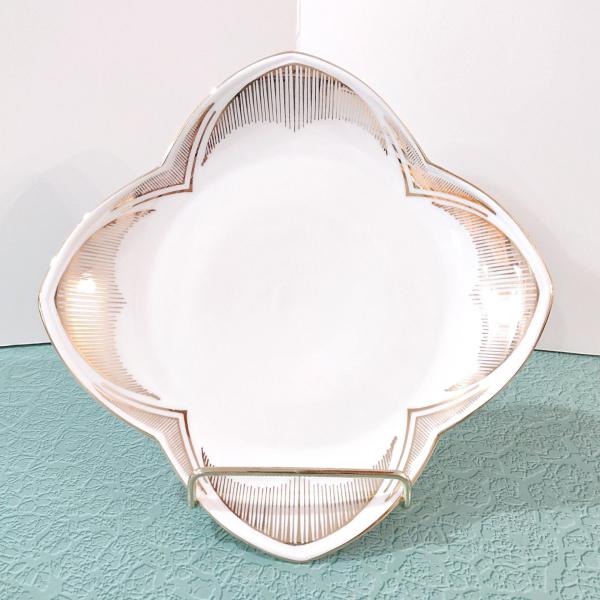 Vintage White and Gold Alka Kunst Bavarian Porcelain Plate