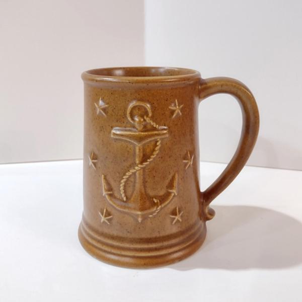 Vintage Chatham Potters Anchor Brown Ceramic Stoneware Coffee Beer Mug
