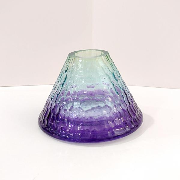 Vintage Yankee Candle Mottled Glass Shade Jar Topper, Aqua Marine