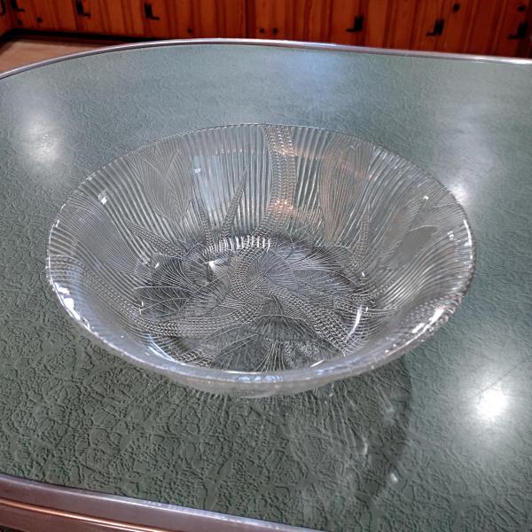Vintage Arcoroc Canterbury Crocus 9" Salad Serving Bowl, Clear Glass Fruit Bowl
