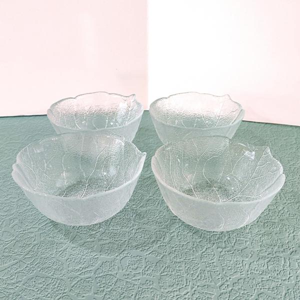Vintage Arcoroc France Aspen Leaf Five Inch Round Bowls, Set of 4
