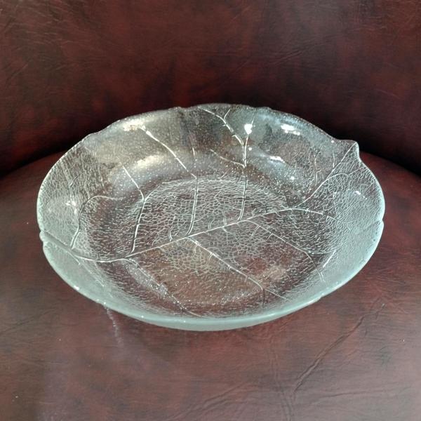 Vintage Arcoroc France Aspen Leaf Clear Glass Coupe Soup Bowl