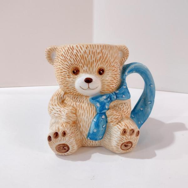 Vintage Tienshan Theodore Bear Figural Coffee Tea Mug, Teddy Bear Ceramic Mug, Planter Pot, Childs Room Nursery Decor
