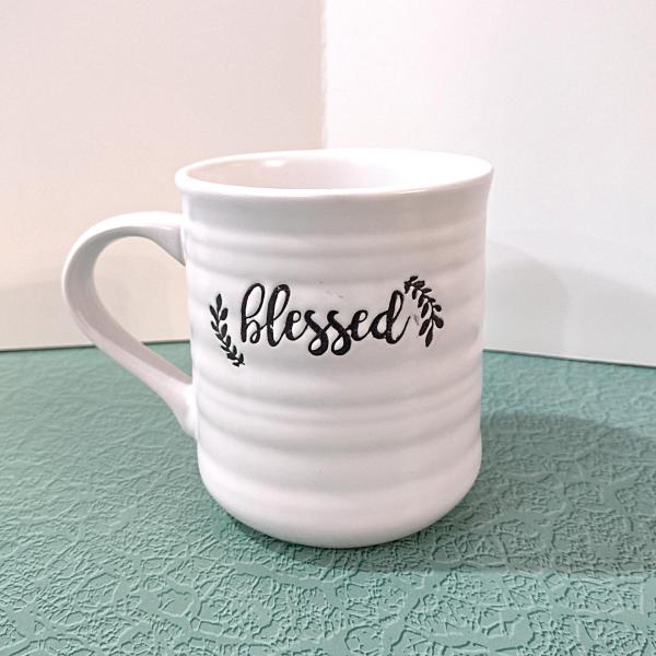 Vintage Blessed Oversized Ceramic Coffee Tea Mug