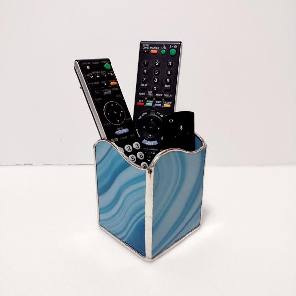 Stained Glass Pencil Pen Utensil Holder, Desk Accessory, Remote Control Organizer