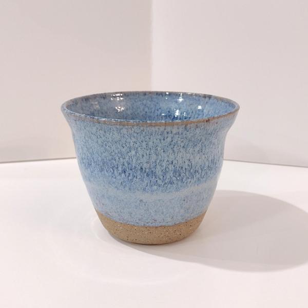 Vintage Ceramic Planter Pot, Blue and White Glaze Ceramic Small Pot