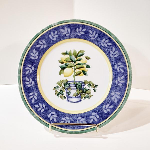 Vintage Villeroy and Boch Switch 3 Corfu Country Collection Luncheon Plate, German Porcelain Plate with Lemon Tree Design