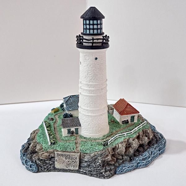 Vintage Boston Harbor Lighthouse Figurine, 1999 Harbor Lights #402R Younger and Associates