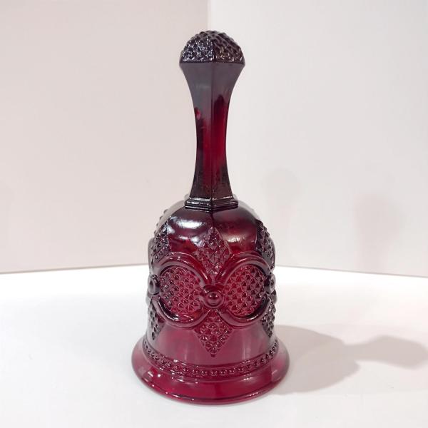 Vintage Avon 1876 Cape Cod Ruby Red Glass Bell, Christmas Holiday Bell