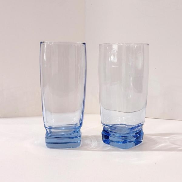 Vintage Libbey Carrington Blue Cooler Glasses, Set of 2, Ice Tea Glasses, 16 Ounce Tumblers