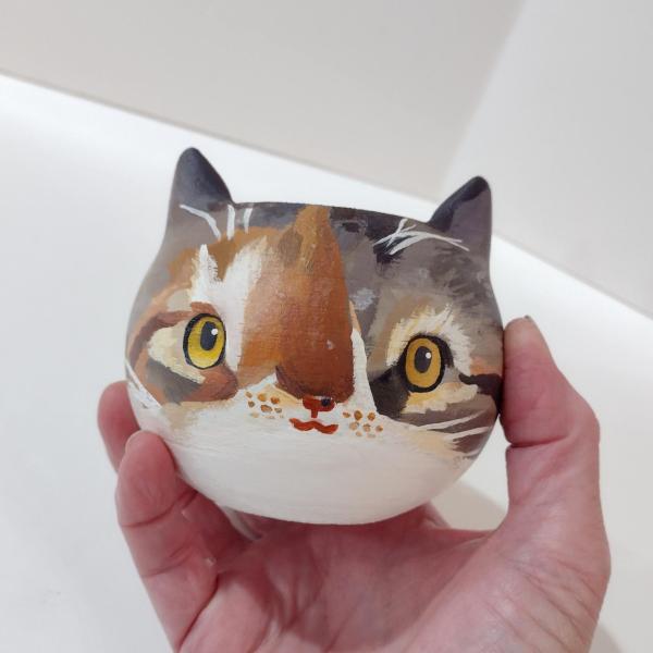 Kitty Cat Small Planter Pot, 3D Printed Cat Head Planter Bowl