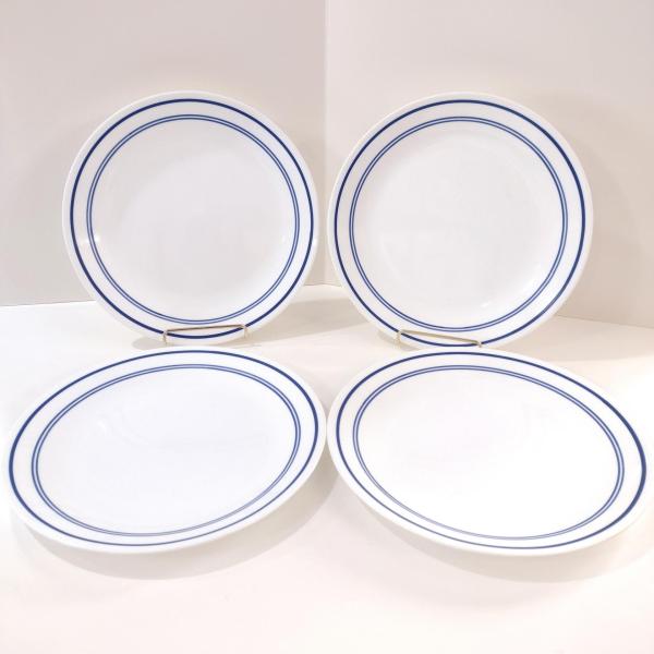 Vintage Corelle Classic Cafe Blue Dinner Plates, Set of 4