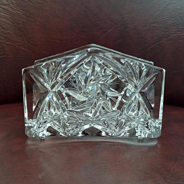 Vintage Crystal Pinwheel Pineapple Napkin Holder, Letter Holder Organizer