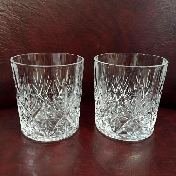 Vintage Cristal D'Arques Durand Danube Crystal Rocks Glasses, Set of Two, Old Fashioned Whiskey Glasses