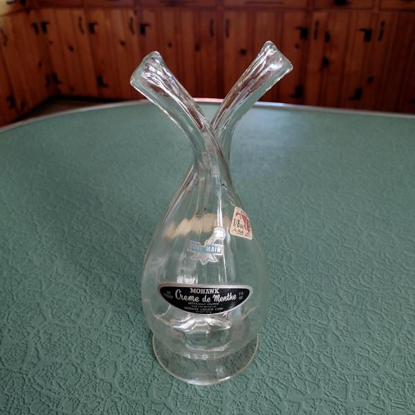 Vintage Mohawk Liqueur Two Chamber Decanter Bottle