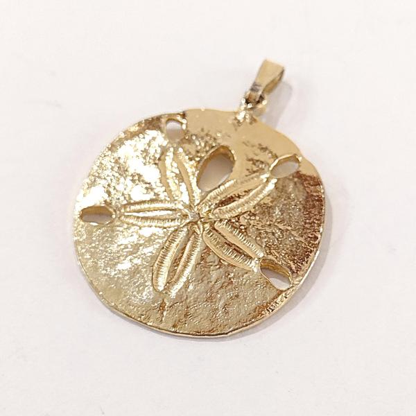 Vintage Gold Plated Sand Dollar Pendant Charm