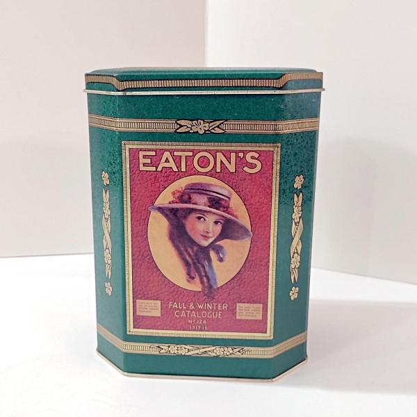 Vintage Eaton's Recollections Fall & Winter Catalog 1917-18 Coffee Tin, Eaton's Department Store Collectible Storage Box