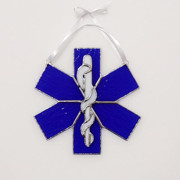 EMS Star of Life Stained Glass Suncatcher