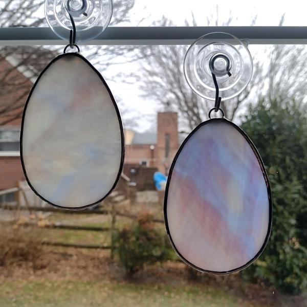 Stained Glass Easter Egg Suncatchers, Set of Two