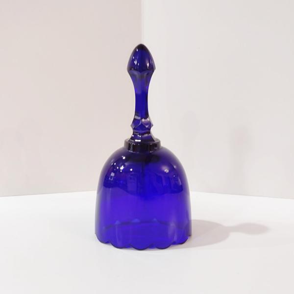 Vintage Cobalt Blue Oval Fenton Bell, Solid Blue Fenton Bell
