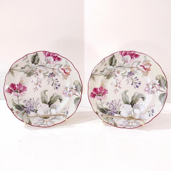 Vintage 222 Fifth Gisela Floral Appetizer Plates, Set of 2