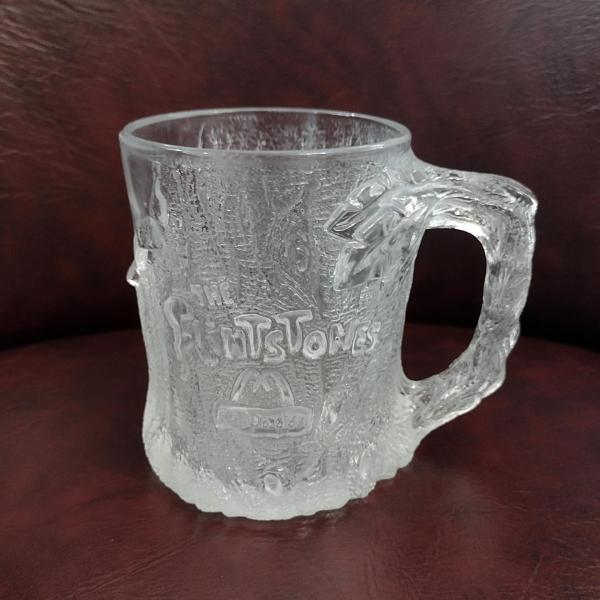 Vintage 1993 Flintstones Collectible McDonalds Clear Glass Mug